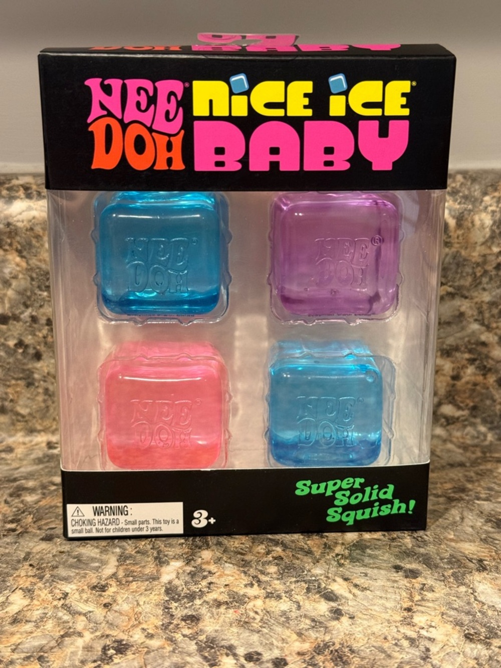 NeeDoh Nice Ice Baby Super Solid Squish - Pink, Blue, Purple